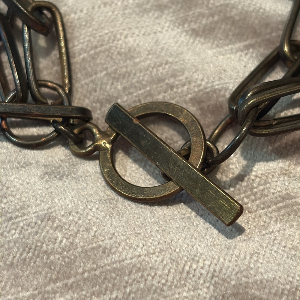 Three Layer Chain Link Toggle Bracelet 9” - image 2